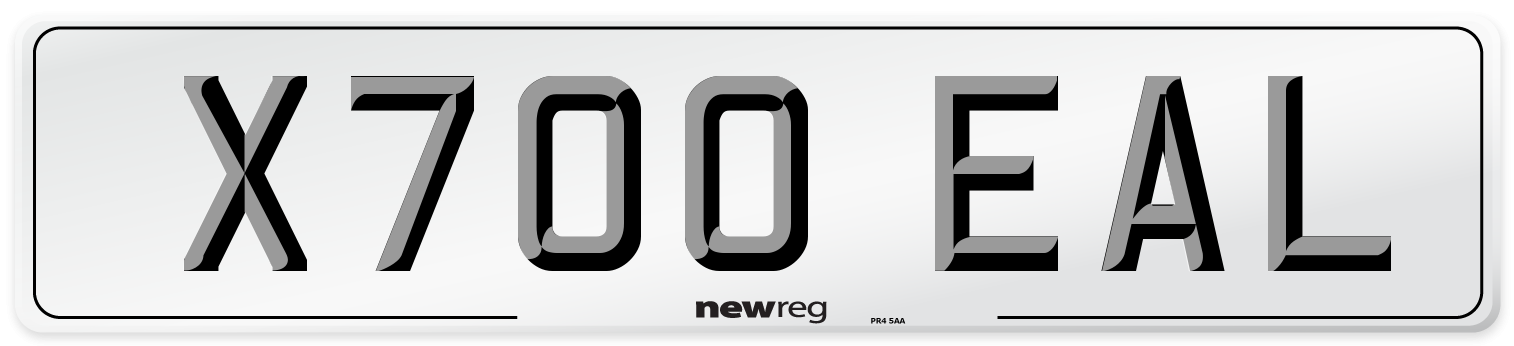X700 EAL Number Plate from New Reg